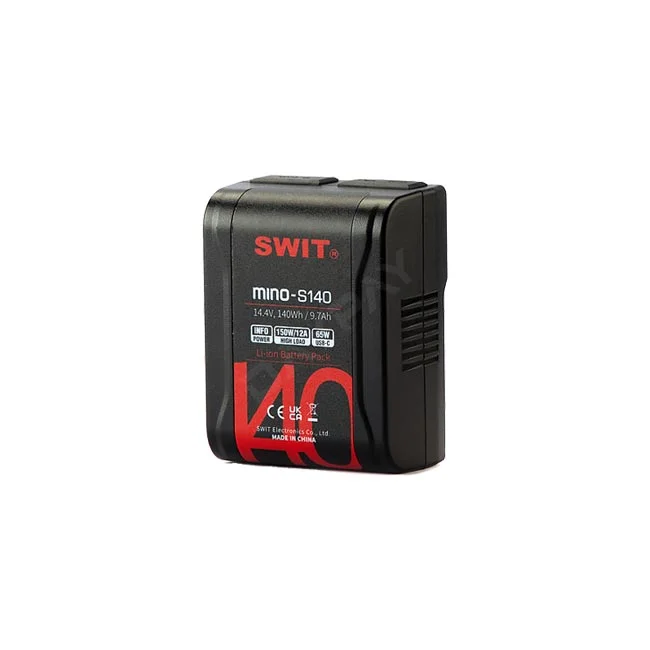 Swit MINO-S140 バッテリーの本体画像。デイペイレンタル｜DAYPAY RENTALの撮影機材レンタルでご利用いただけるVマウントバッテリーです。