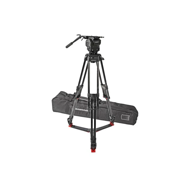 デイペイレンタル｜DAYPAY RENTALでレンタル可能な撮影機材、Oconnor 1040 and 30L 100φ Tripod Kitのカメラレンタル用トップ画像。三脚とフルードヘッド、専用ケースが配置されています。