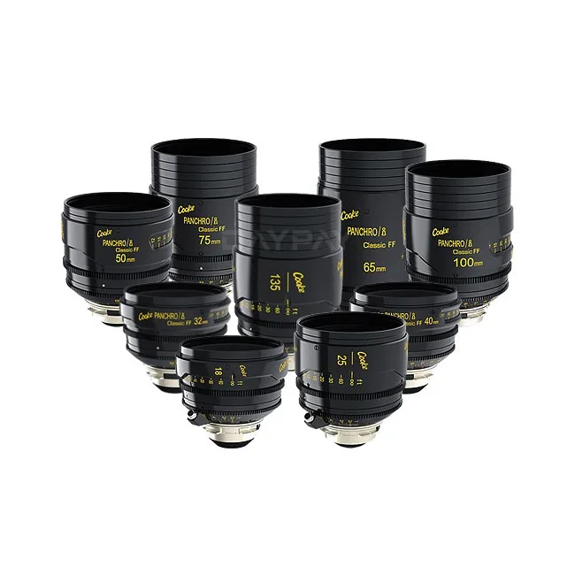 Cooke Panchro/i Classic シネマレンズ複数本の正面集合ビュー