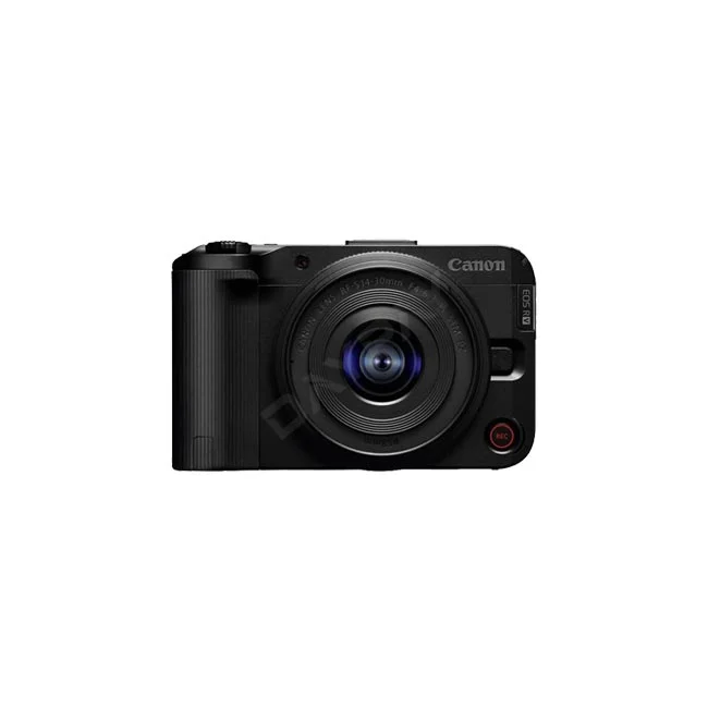 キヤノンのミラーレスカメラ「Canon EOS R50V Lens kit」の正面を撮影した撮影機材レンタル商品画像。カメラレンタルならデイペイレンタル｜DAYPAY RENTAL。