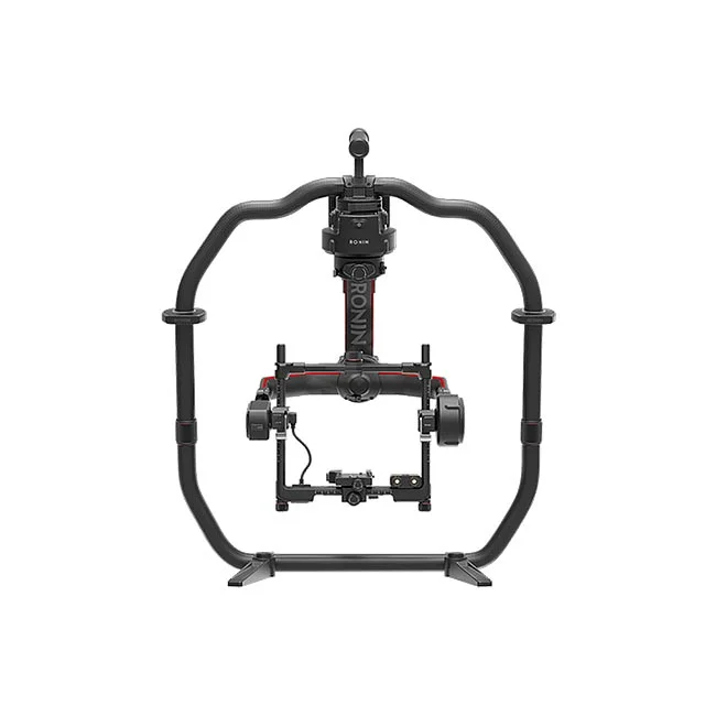 カメラレンタル・撮影機材レンタルならデイペイレンタル｜DAYPAY RENTAL。DJI Ronin 2の3軸スタビライザー本体とハンドルバーの正面全体像。