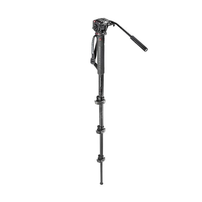 Manfrotto MPMXPROC4 모노포드 비디오헤드 장착 전면 전체 모습