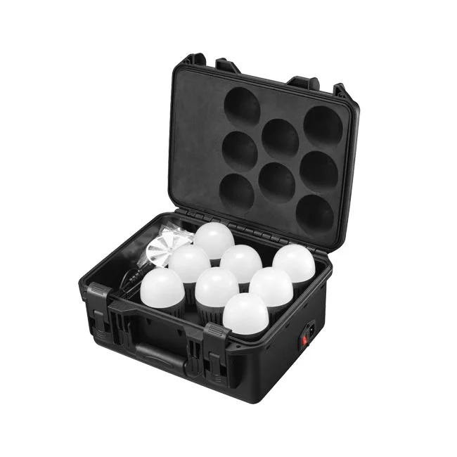 Godox C7R-K8 8 Kit 전용 하드 케이스와 수납된 조명 구성품