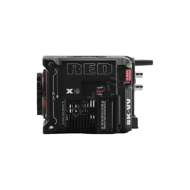 RED V-RAPTOR X 8K VV Body 측면부와 쿨링팬 및 로고