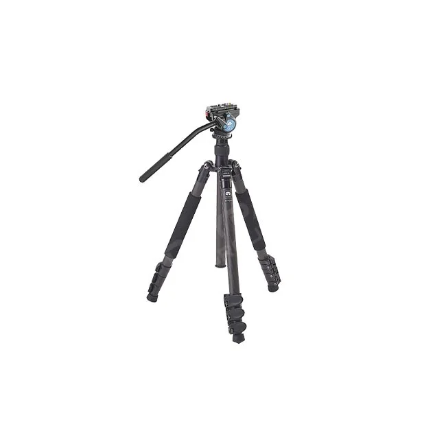 Sirui T-2204X 카본 삼각대 비디오헤드 장착 전면 전체 모습