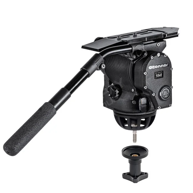 Oconnor 1040 & 30L Tripod Kit 비디오 헤드 측면 및 핸들 부위