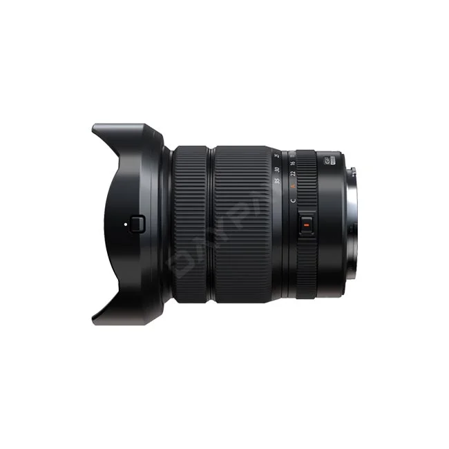 Fujifilm GF20-35mmF4 R WR 렌즈 측면 조작부와 후드