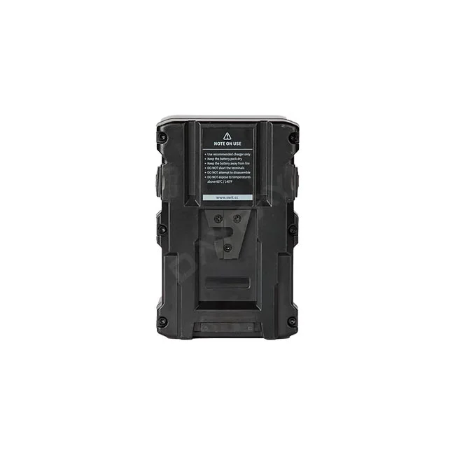 SWIT PB-C420S V-Mount Battery 후면부와 주의사항 레이블