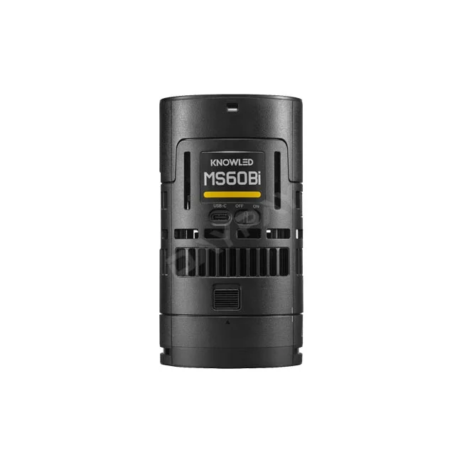 Godox MS60Bi 후면 컨트롤 패널과 USB-C 단자, 전원 스위치