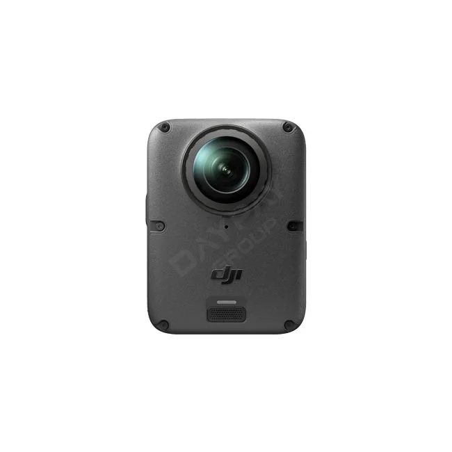 DJI Osmo 360 II 어드벤처 콤보 전면 렌즈와 DJI 로고가 보이는 본체 정면