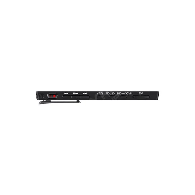 Sony ICD-TX660 휴대용 레코더 전면의 녹음·재생 버튼과 클립