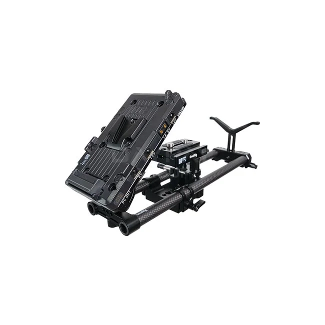 SmallRig V-Mount Baseplate Kit V마운트 플레이트와 로드 시스템 장착 상태