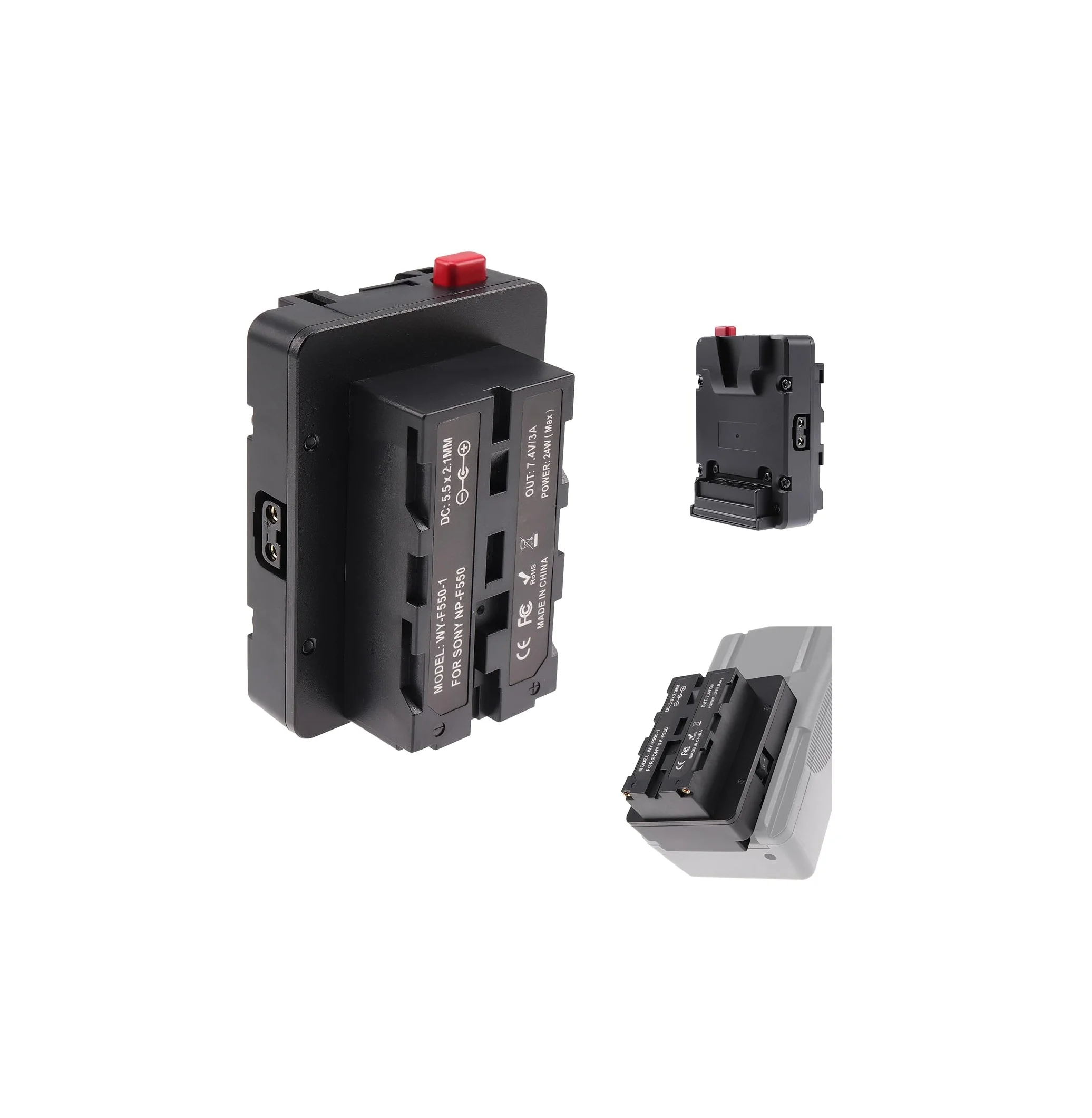 V-Lock to NP-F Battery Plate V마운트 배터리 플레이트 단자와 부위별 상세 모습