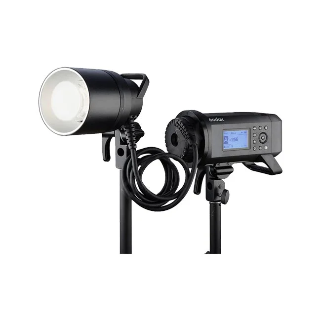 Godox H600P Extension Head 본체와 헤드 및 연결 케이블 전체 모습