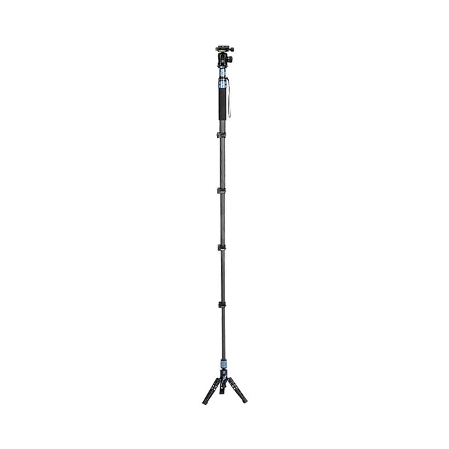 Sirui P-325FL Monopod 전체 전면 뷰와 접이식 베이스