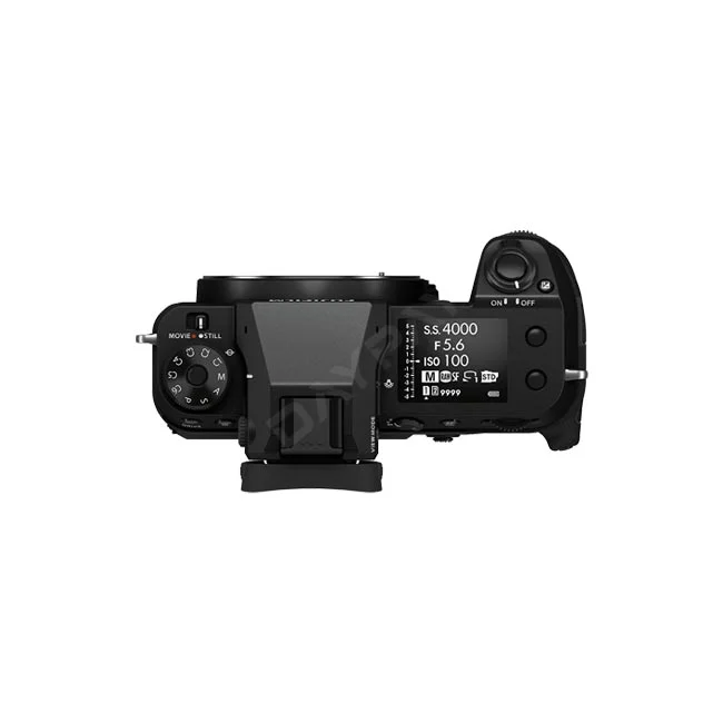 Fujifilm GFX100S II 상단부와 조작 다이얼 및 서브 LCD 패널