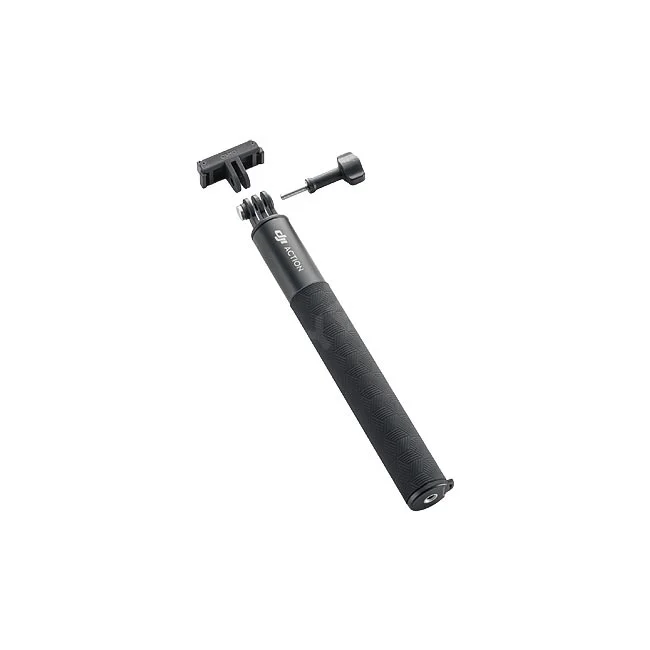 DJI Osmo Action 확장 로드(1.5m) 본체와 분리된 마운트 어댑터, 고정 나사가 보이는 제품 이미지