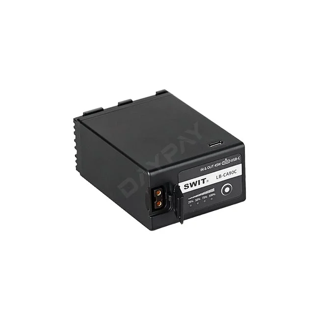 SWIT LB-CA90C(BP-A60) 배터리 전면 단자와 상태 표시 패널