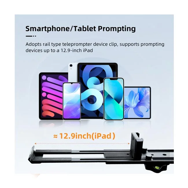 Desview T12S Portable Teleprompter 스마트폰 및 태블릿 거치부 상세