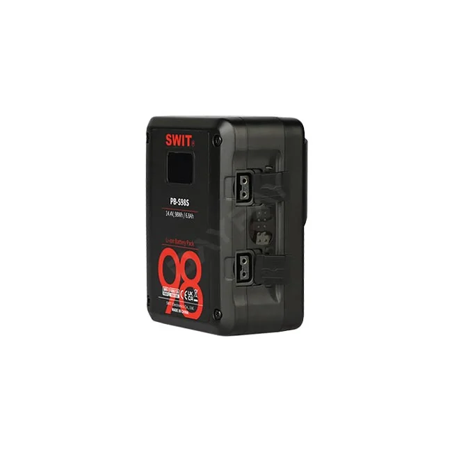 SWIT PB-S98S V-Mount Battery 전면부와 측면 단자
