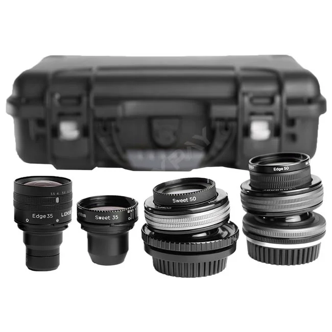 Lensbaby Movie Maker's Kit III 구성품 및 하드 케이스 전면