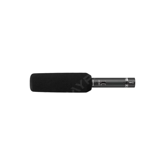 Sony ECM-673 윈드스크린 장착 모습과 조작부