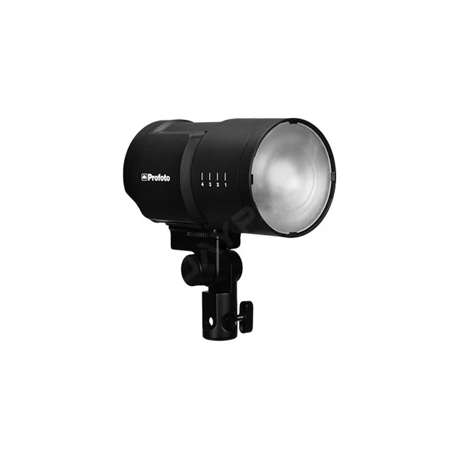 Profoto B10 전면 헤드와 스탠드 마운트 결합 모습