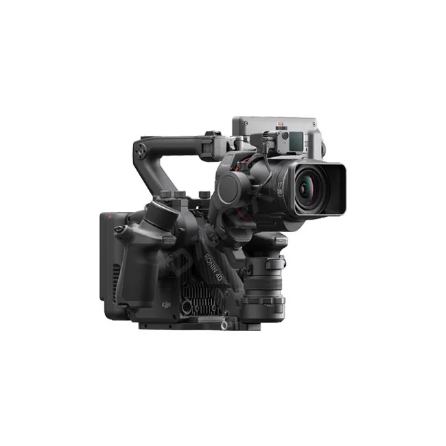 DJI Ronin 4D-8K 측면 조작부와 렌즈 장착 모습