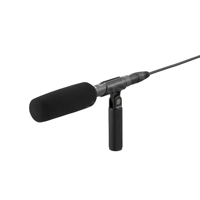 Sony ECM-673 샷건 마이크 윈드스크린 장착 모습