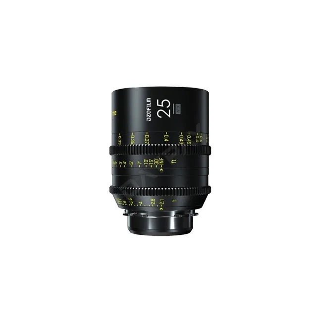 Dzofilm Vespid Prime 25mm T2.1 시네마 렌즈 정면 모습