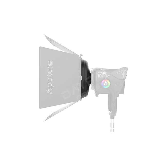 Aputure STORM 1000c/1200x Barn Doors Adapter 어댑터 및 반도어 장착 측면 모습