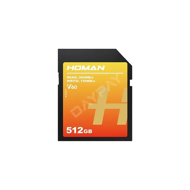 Homan UHS-II 512GB SD 카드 정면 모습
