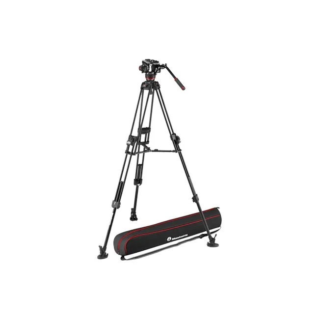 Manfrotto 504X/645 Kit 비디오 삼각대와 전용 케이스 전면 모습