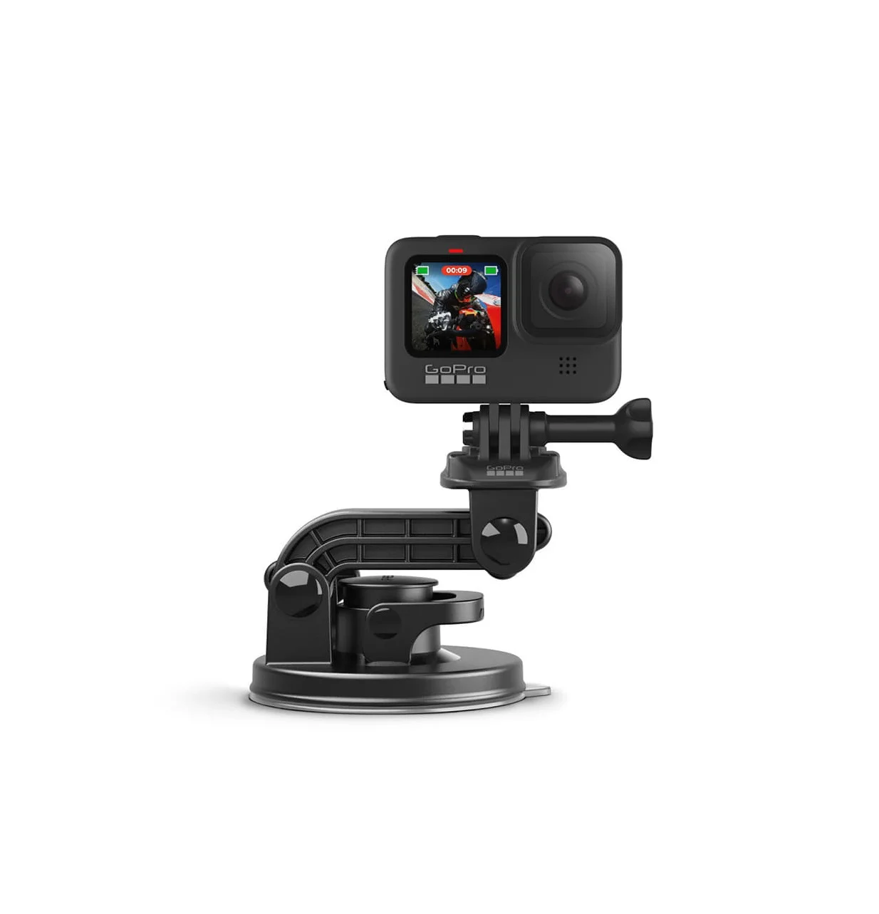 GoPro Suction Cup 흡착 마운트와 고프로 카메라 장착 모습