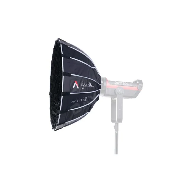 Aputure Light Dome Mini III 柔光箱安裝織物蜂巢網格側視外觀
