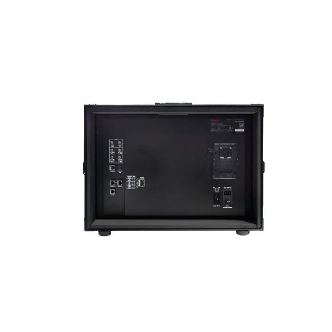 Swit FM-215HDR 4K 背面介面與 V-mount 電池扣板