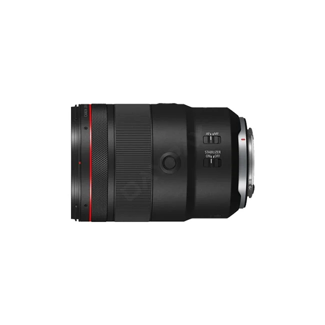 Canon RF135mm F1.8 L IS USM 鏡頭側面外觀與開關按鈕細節，提供高品質器材出租與相機租賃服務 - 日付租賃 DAYPAY RENTAL