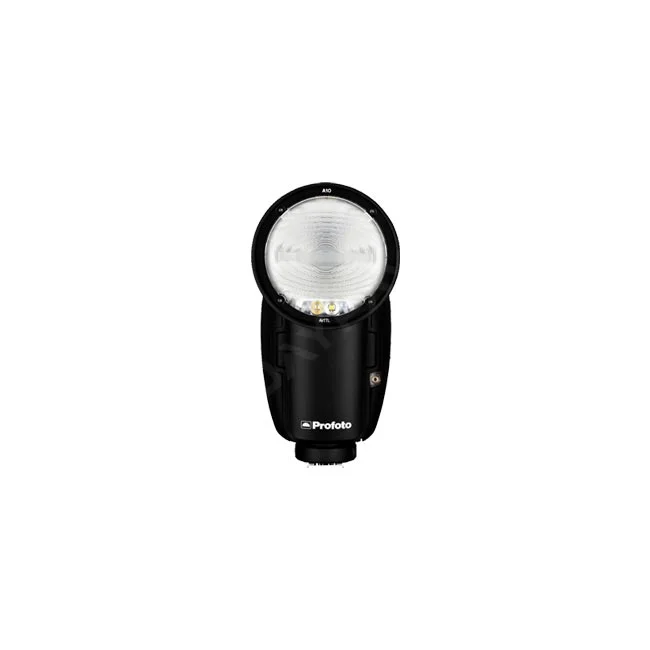 Profoto A10 for Sony 正面圓形燈頭與機身外觀