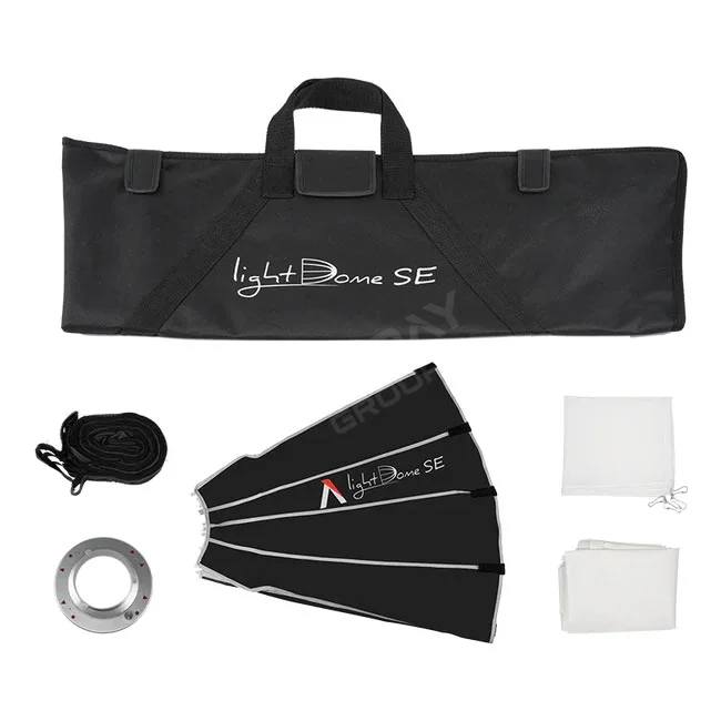 Aputure Light Dome SE 柔光箱收納袋與隨附配件總覽