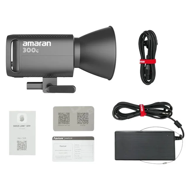 Amaran 300c 燈頭本體、標準罩、電源供應器及隨附線材與說明文件配件