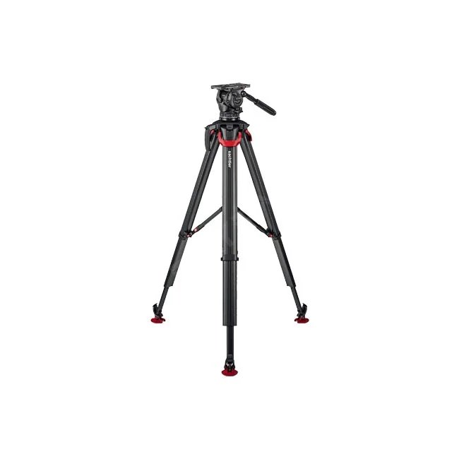 Sachtler aktiv14 flowtech100 Kit 三腳架全貌與地面延伸支撐架