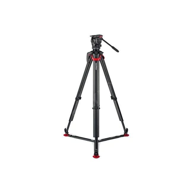 Sachtler aktiv8 flowtech75 Kit 三腳架套組正面全貌與地面延伸支撐架