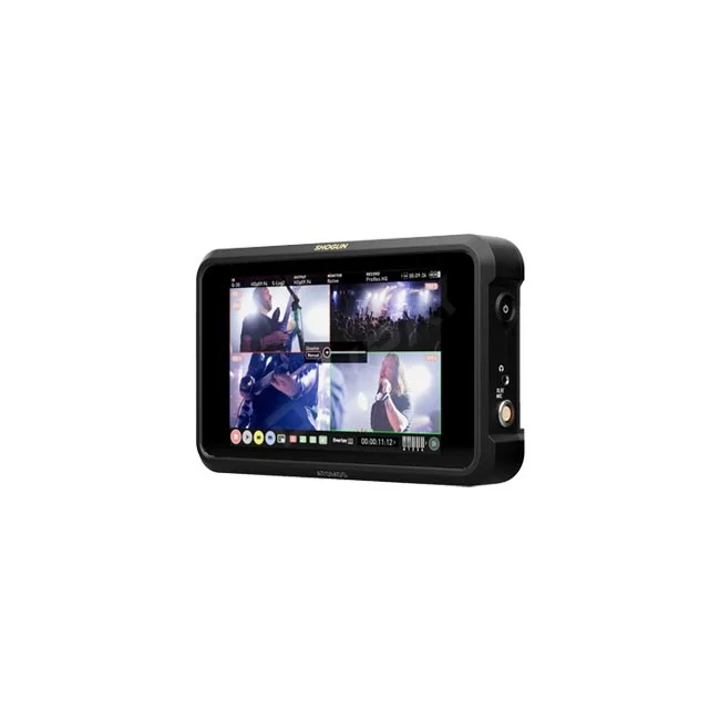 Atomos Shogun 7 正面螢幕顯示多分割畫面與操作介面
