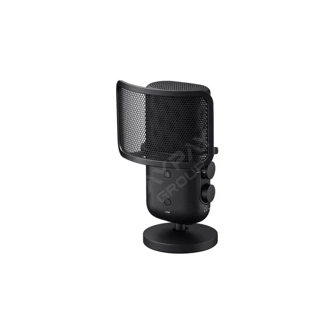 Sony ECM-S1 無線串流麥克風正面與防噴罩及桌上支架