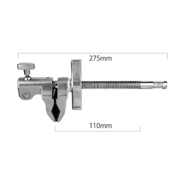 Kupo KCP-600 Super Viser Clamp W 產品尺寸與結構標示圖