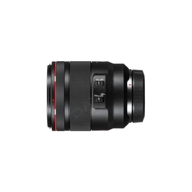 Canon RF50mm F1.2L USM 鏡頭側面的對焦開關與控制環細節，由日付租賃 DAYPAY RENTAL 提供專業相機出租與器材出租服務。