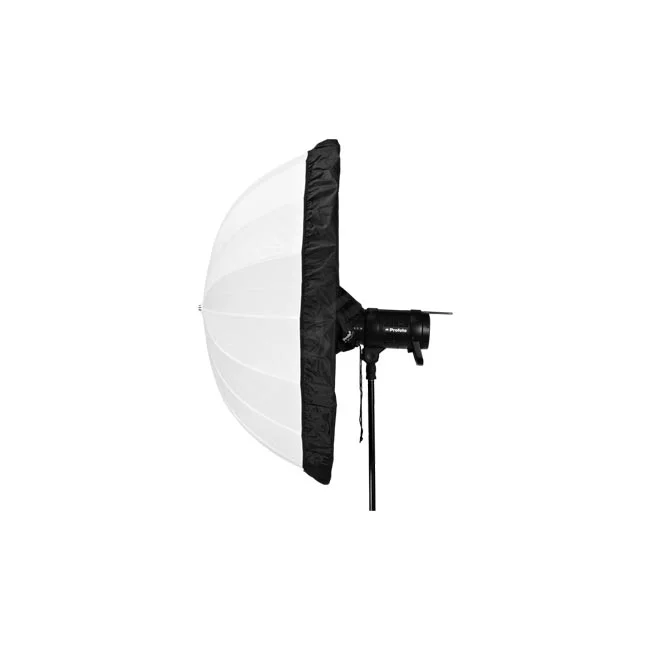 Profoto Umbrella XL Backpanel 安裝在深口透射傘後方的側視圖