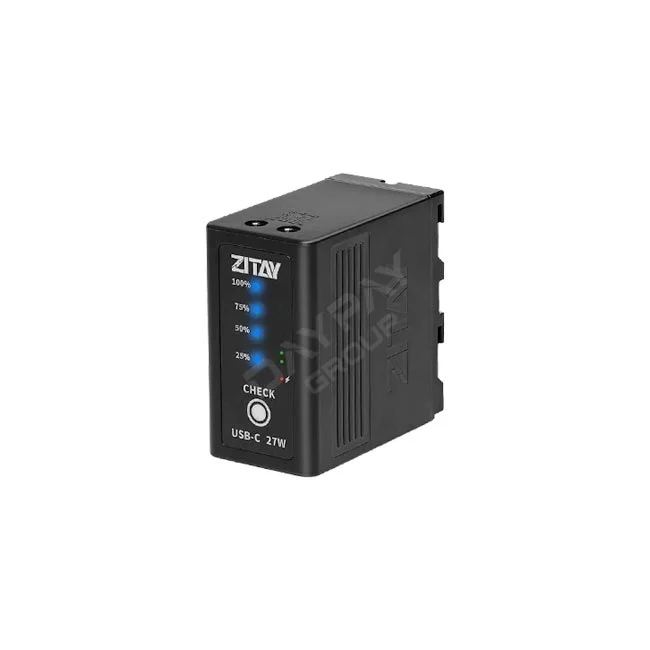 Zitay NP-F970C 電池正面外觀與 LED 電量指示燈