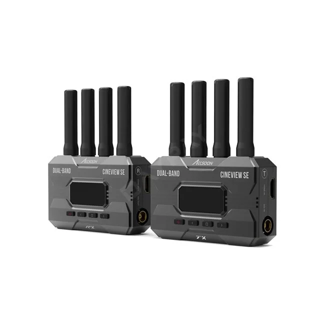 Accsoon CineView SE TX/RX Kit 發射器與接收器機身正面顯示螢幕與天線配置