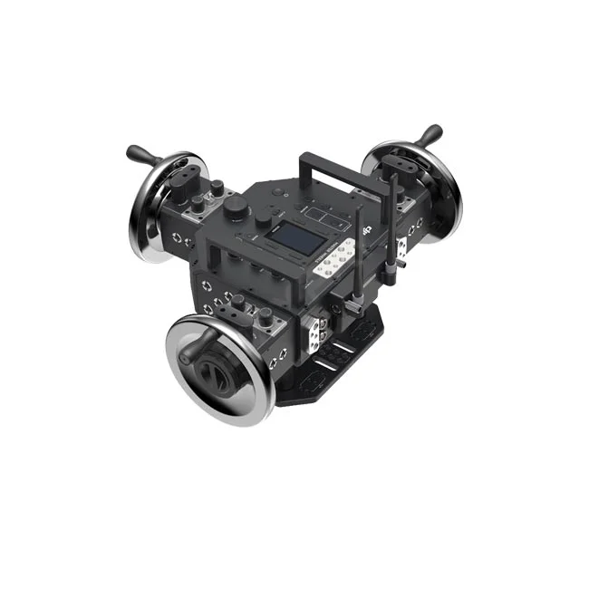DJI Master Wheels 機身主體與三個高剛性搖輪、控制面板及天線細節